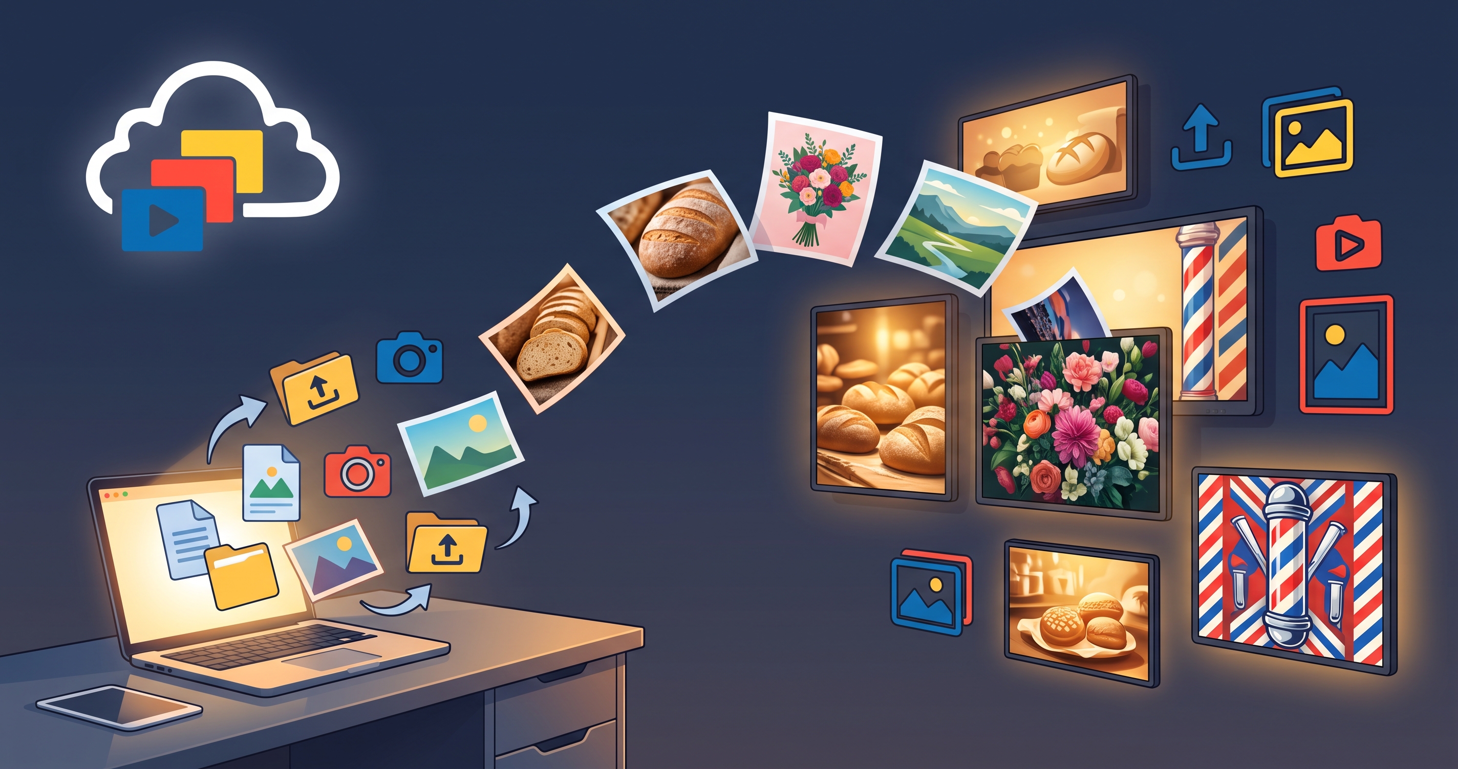 TV Signage Without a Designer: Stock Photos, PDF and Google Slides Import