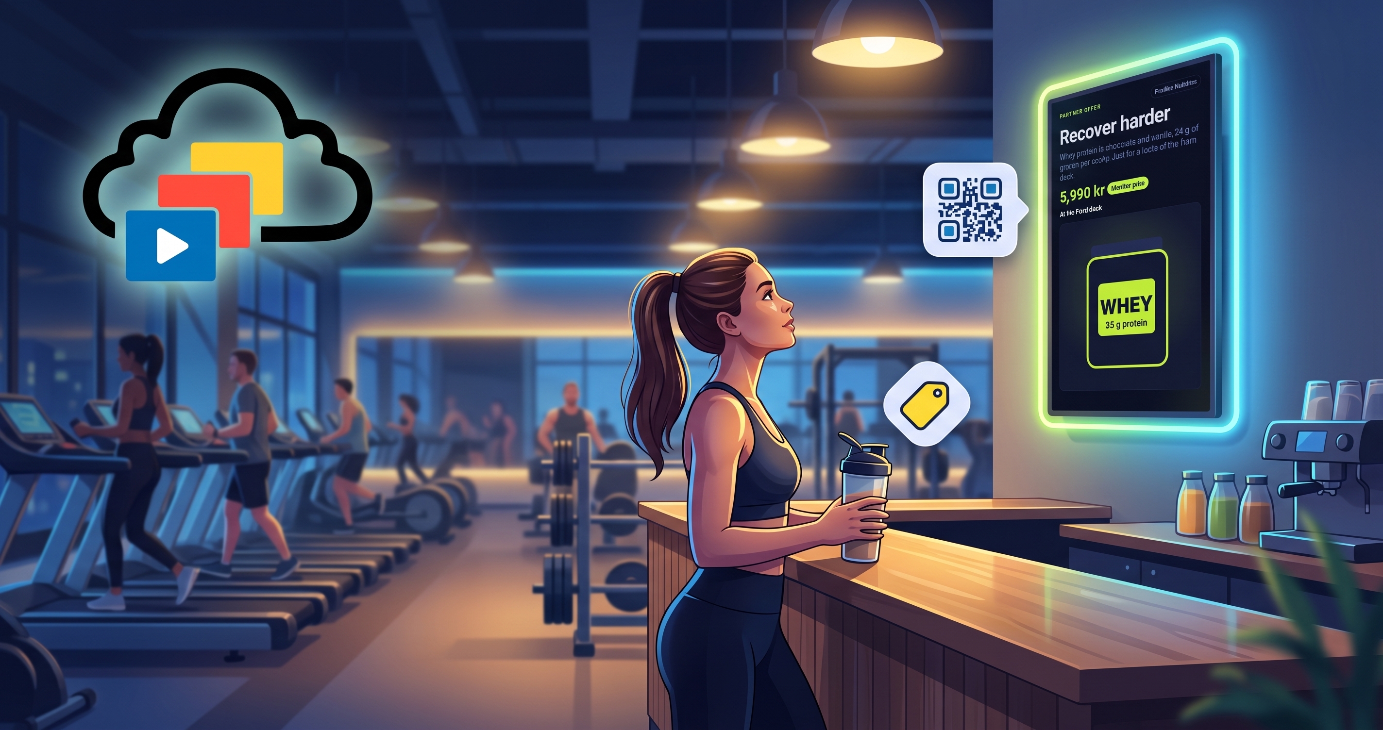 Gym Advertising Screens: Partner Offers in Your Branding — InfoSlides